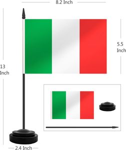 Bandera de mesa italiana personalizada de 14*21 cm para decoración de escritorio festiva Bandera de mesa italiana personalizada - Product Image 2