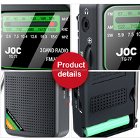 Joc-Radio de bolsillo con conector para auriculares, mini red de hierro, recargable, DC, Am, Sw, Fm, con conector de auriculares, para la cabeza, para el teléfono móvil