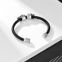 Bracelet personnalisé pour homme en Kevlar et pierre naturelle, style squelette, rétro, niche européenne et américaine, DIY, commerce transfrontalier