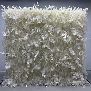 ผนังดอกไม้สีขาวแบบม้วนเก็บได้ คุณภาพสูง สำหรับตกแต่งงานแต่งงาน - Product Image 4