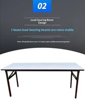 Table de conférence pliante robuste, table rectangulaire pliable pour salle de réunion, hôtel, événement, formation