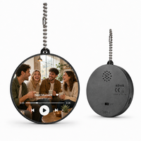 Porte-clés en plastique personnalisé avec photo et son, enregistreur audio de 120 secondes, haut-parleur, musique, mélodie, charge Type-C, enregistrement vocal avec logo