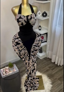 Robes d'été sexy sans manches imprimées et plissées pour femmes, tendance - Product Image 3