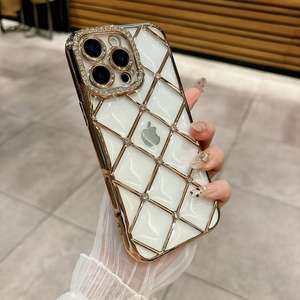 Custodie <span class=keywords><strong>per</strong></span> telefono in morbido TPU con lenti diamantate alla moda di strada <span class=keywords><strong>per</strong></span> <span class=keywords><strong>iPhone</strong></span> 16 <span class=keywords><strong>11</strong></span> 12 13Pro Max 14 15 Plus <span class=keywords><strong>Cover</strong></span> <span class=keywords><strong>trasparente</strong></span> antiurto - Product Image 2