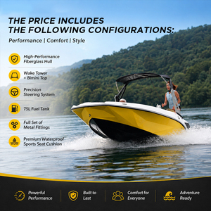 Lancha a motor <span class=keywords><strong>de</strong></span> 4.8m para 5 personas con torre <span class=keywords><strong>de</strong></span> wakeboard y cubierta <span class=keywords><strong>de</strong></span> EVA / Múltiples configuraciones disponibles / Los usuarios pueden configurar el motor <span class=keywords><strong>de</strong></span> forma independiente - Product Image 4