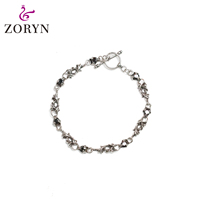 Gelang Gothic Stainless Steel Rantai Punk dengan Desain Laba-laba Batu Ungu Perhiasan Fashion untuk Pria Wanita Gaya Rock Sehari-hari