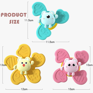 3Pc Ventouses Toupie Jouet Bébé Jeu Placation Infant Educatif Rotatif <span class=keywords><strong>Hochet</strong></span> Bain Douche Jouets Enfants Cadeau - Product Image 5