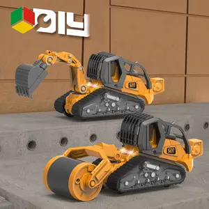 QS Toy Free Wheeling Unlock New Way Toy Play Disassembky 1 32 DIY Construction Truck Engineering Car Excavator Assembly Set