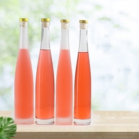 Bouteille de jus d'eau neutre en forme de bowling transparent givré 375ml 500ml bouteille en verre de liqueur vide vin vodka tequila whisky