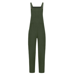 Combinaisons vintage sans manches oversize pour femmes-Combinaison en coton et <span class=keywords><strong>lin</strong></span> avec poches - Product Image 2