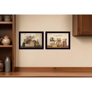 HMS Set di due stampe artistiche da parete a lume di candela e fiori in cornice nera dipinti floreali per decorazioni per la casa - Product Image 1