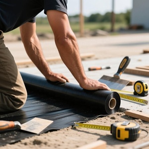 EPDM Roofing Membrane 41mil 15ft X 160ft Rubber <strong>Waterproofing</strong> <strong>Sheets</strong> <strong>Materials</strong> for Flat Roof - Product Image 1