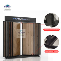 Support d'affichage en métal à panneaux rabattables personnalisable en gros pour les magasins de revêtements de sol en bois, de carreaux, de pierre, de matériaux de construction, les expositions commerciales