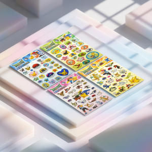 Korean pokemon Sun and Moon Epoxy Stickers 4 PCS Set Cute Character Glossy Dome Deco Sticker <b>Diary</b> Phone <b>Kids</b> Anime Wholesale - Product Image 1