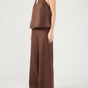 Conjunto Casual de Lino para Mujer, Chaleco y Pantalones, Dos Piezas, Ropa Elegante, Conjunto Holgado de 2 Piezas - Product Image 2