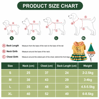Costume de Noël pour chien MEIQIPETBABY, robe en velours doré, broderie de renne, jupe rayée, chapeau d'elfe, ensemble 2 pièces