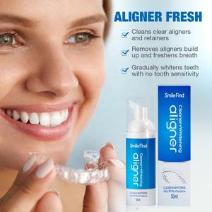 Sourire trouver des prothèses dentaires nettoyage Mousse garde de <span class=keywords><strong>nuit</strong></span> nettoyages peroxyde retenue mousse nettoyant Logo personnalisé - Product Image 5