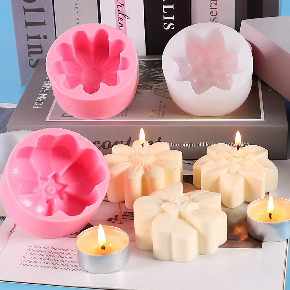 Moldes de resina con forma de tulipán y hojas, moldes de silicona para hacer jabón, velas y flores