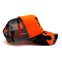 Casquette Trucker en Mousse à 5 Panneaux, Style Européen et Américain, Personnalisée, avec Impression Numérique et Logo Brodé 3D, Motif Camouflage, en Maille et Dentelle, Vente en Gros