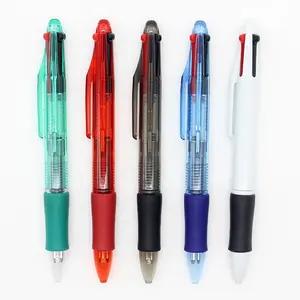 Fare clic su penna a sfera multicolore 4 in 1 in plastica a 4 colori con logo del cliente