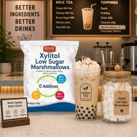 500g Promotion Guimauve Xylitol Faible en Sucre 0% Sucre et Additifs Gras Douce et Moelleuse Vente en Gros pour la Pâtisserie, le Nougat et le Thé au Lait