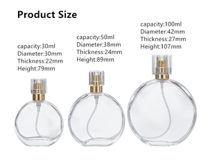 Flacon de <span class=keywords><strong>parfum</strong></span> cylindrique en verre luxueux anti-fuite 50 ml 1,7 oz vide avec pulvérisateur de voyage rechargeable et boîte personnalisée estampée à chaud - Product Image 6