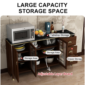 <span class=keywords><strong>Credenza</strong></span> in Legno dal <span class=keywords><strong>Design</strong></span> Contemporaneo con Piano in Marmo per Sala da Pranzo, Bar e Conservazione in Hotel - Product Image 3