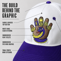 Casquette de baseball brodée Couronne blanche Bord violet Motif serpent graphique Logo personnalisé Hommes Femmes Unisexe Streetwear
