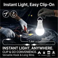 Prix de gros Ampoule LED DC 12-85V 3W-24W Culot E27 avec pinces crocodiles pour connexion batterie 12 Volts et onduleur solaire