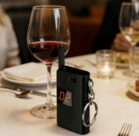 Alcoholímetro de Llavero Airsense BAC (Negro) |   Sensor de Celda de Combustible Semiconductor, Operación con un Botón, Respuesta de 1 Segundo, Batería de Litio