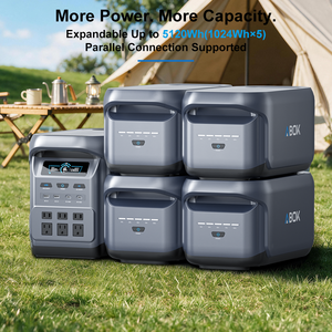 Centrales électriques portables ABOK 1800W LiFePO4 avec PD 140W, USB-C, QC3.0, prise 12V, générateur solaire portable double MPPT pour la maison, l'extérieur et les camping-cars - Product Image 3