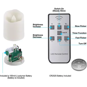 Vela com luz de led tremeluzente usb, vela branca, com temporizador, cor amarela e quente para aniversário, casamento, decoração de casa