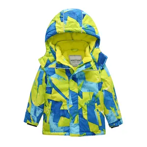 OEM индивидуальная детская зимняя теплая и ветрозащитная спортивная Лыжная одежда для мальчиков и девочек одежда тканая лыжная куртка для детей