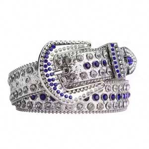 Cinturón de Cuero PU con Pedrería de Lujo, Hebilla de Calavera, Resistente al Agua, Material de Aleación Duradero, Diseño Unisex a la Moda - Product Image 6