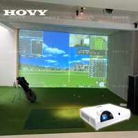 Simulateur de golf d'intérieur, système d'entraînement interactif de projection avec suivi de swing de haute précision pour club, complexe hôtelier, bureau
