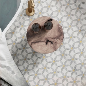 대리석 금속 모자이크 타일-워터젯 컷 TV 배경 벽을위한 꽃 디자인 꽃 패턴이있는 불규칙한 돌 모자이크 - Product Image 4