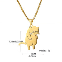 Collier personnalisé en acier inoxydable avec pendentif chat de dessin animé mignon, bijou fantaisie, cadeau