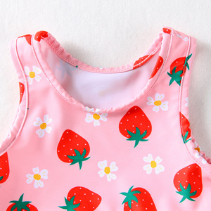Nouveau <span class=keywords><strong>maillot</strong></span> <span class=keywords><strong>de</strong></span> <span class=keywords><strong>bain</strong></span> bébé filles rayé imprimé fendu <span class=keywords><strong>fraise</strong></span> pour enfants - Product Image 2