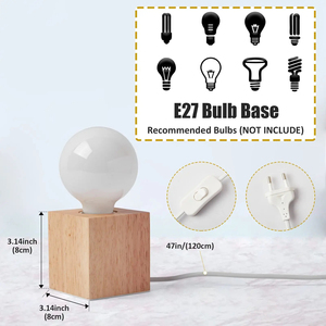 Stellight hình dạng khác nhau hình trụ bằng gỗ Led Bàn đèn E27 gỗ + PC bảng đèn cơ sở chủ vít 220V 1-năm bảo hành sống - Product Image 3