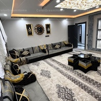 Ensemble de meubles arabes de luxe sur mesure haut de gamme, faits à la main, style Majlis, pour villa, modulaire, capitonné, en bois, style moyen-oriental