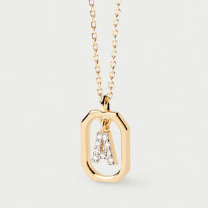 फैशन जिरकॉन प्रारंभिक अक्षर हार सोने की प्लेटेड लिंक श्रृंखला वर्णमाला महिलाओं के लिए - Product Image 6