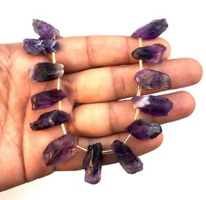 Gema de amatista biológico, 21 piezas, forma irregular, hecho a mano, fabricación de joyas, colección de piedras, corte de estilo - Product Image 3
