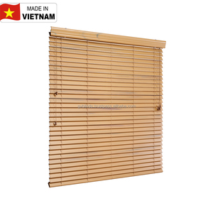Stores vénitiens modernes en PVC imitation bois de 2 pouces, durables, noirs, avec logo personnalisé gratuit, installation intégrée, sans fil, manuels, pour la pièce. - Product Image 1