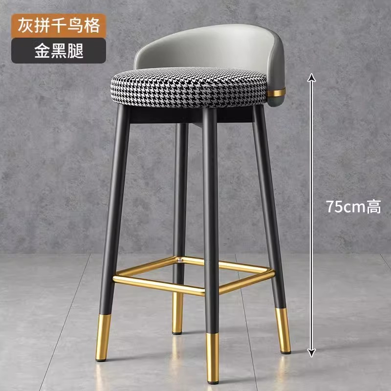 [black gold leg] gray spell houndstooth -75cm high