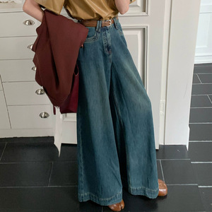 <span class=keywords><strong>Pantaloni</strong></span> Denim a Gamba Larga da Donna Realizzati in Tessuto Alla Moda, Trendy, Retrò e Casual, Comodi, <span class=keywords><strong>Morbidi</strong></span> e Traspiranti - Product Image 4