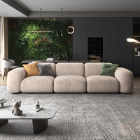 Juego de sofá Chesterfield minimalista italiano de lujo, terciopelo modular ligero con nuevo diseño directo de látex para sala de estar o salón