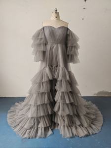 Nouvelle Robe de Soirée Élégante Haut de Gamme en Tulle à Volants et Épaules Dénudées 2026 pour Séance Photo en Studio et Baby Shower - Product Image 2