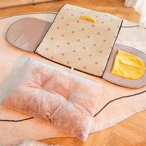 บ้านสัตว์เลี้ยงหรูหราทันสมัยเป็นมิตรกับสิ่งแวดล้อม ถอดซักได้ พร้อมฟองน้ำเมมโมรี่โฟม ผ้าขนแกะปะการัง สำหรับสุนัขและแมว แบบมีหลังคาปิด - Product Image 3