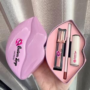 Private Label Liner Pencil Liquid Lipstick Set con caja de metal Lip Liner Lip Gloss y Lipstick <span class=keywords><strong>3</strong></span> en 1 Maquillaje Gift Lip Set - Product Image 1