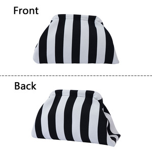 Monederos tejidos de ganchillo para mujer, bolso de playa, bolso de mano de bola de masa hervida, bolso de nube fruncido, bolsas de cosméticos informales Colorblock para mujer - Product Image 2